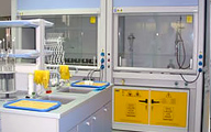 Fume cupboards with safety cabinet for acids and bases